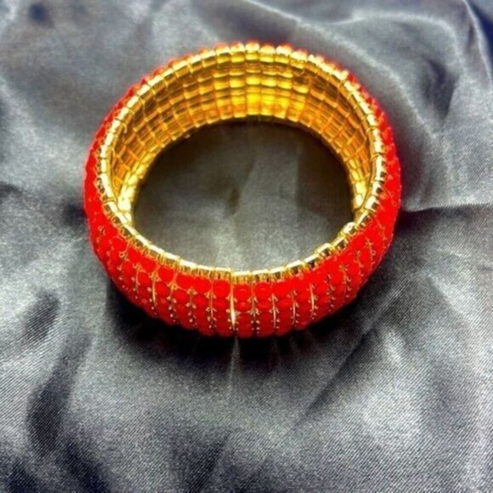 Amrita Singh Gold & Coral West Broadway‎ Stretch Bracelet
